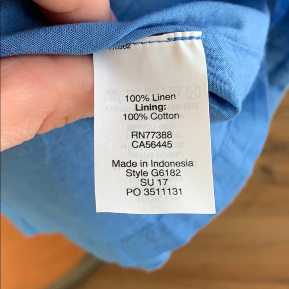 NWT J. Crew Blue Linen Spaghetti Strap Dress - Picture 5 of 7